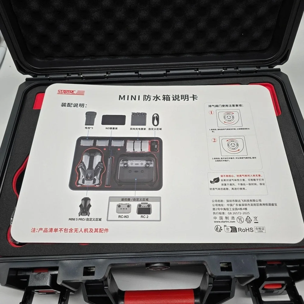 STARTRC Waterproof Hard Case for DJI Mini 5 Pro 4 Pro 3 IP67 7 Batteries Storage